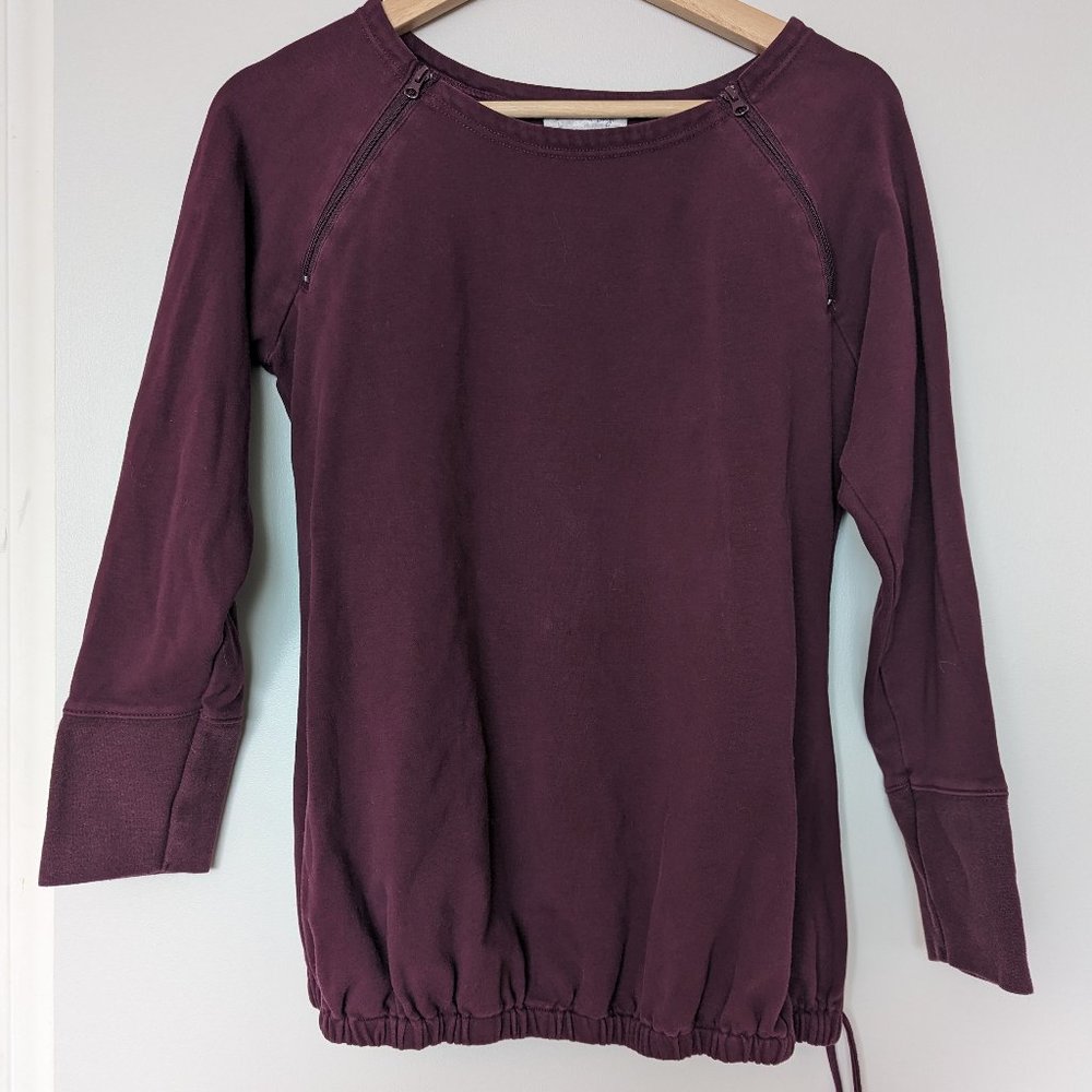 Plum maternity and nursing friendly sweater